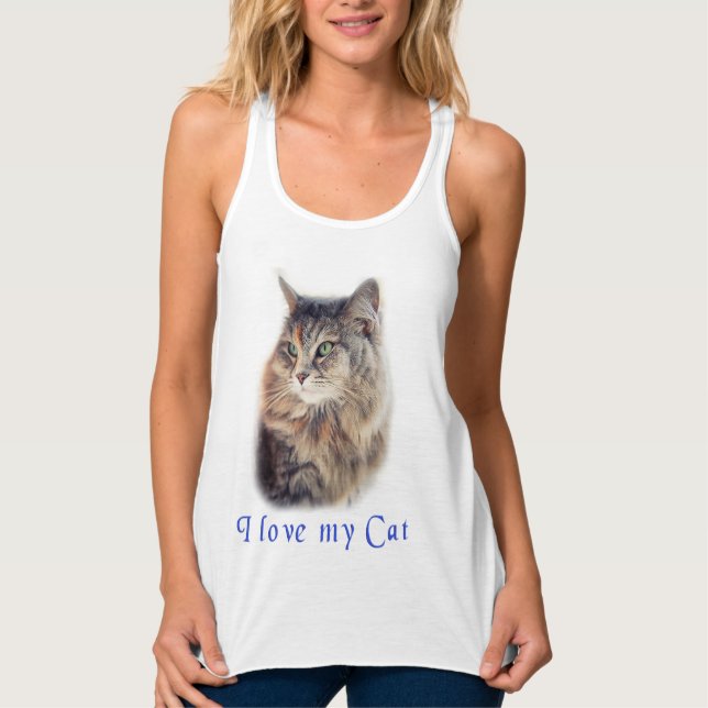 Jag älskar min katt linne med racerback  (Framsida)