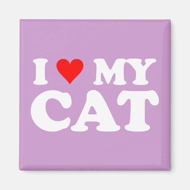 Jag älskar min katt magnet (Framsidan)