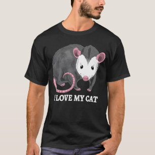 Jag älskar min katt opossum Opossum kattordlek T Shirt
