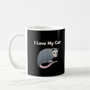 Jag älskar min katt Rolig pungråtta Kaffemugg
