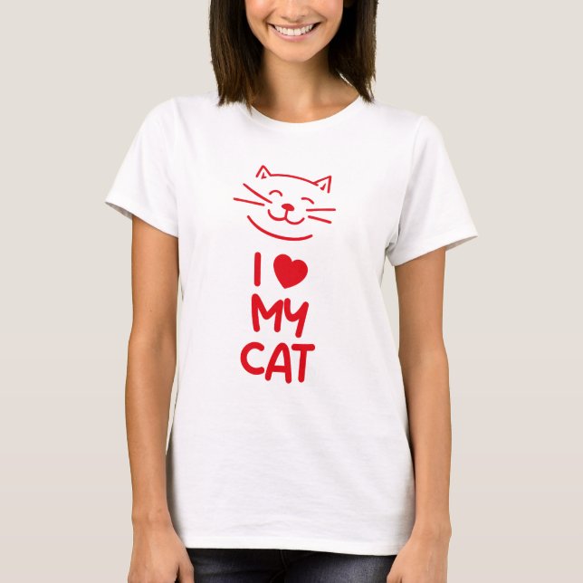 Jag älskar min katt t shirt (Framsida)