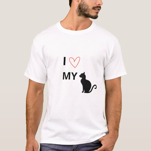 Jag älskar min katt T-shirt – Söt present till kat (Framsida)