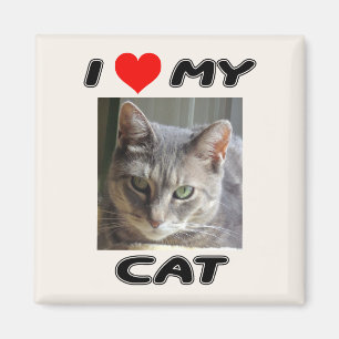 JAG ÄLSKAR MIN KATT - TILLFOGA DITT EGNA FOTO - MAGNET