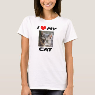 JAG ÄLSKAR MIN KATT - TILLFOGA DITT EGNA FOTO - T-SHIRT