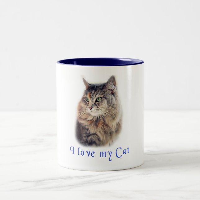 Jag älskar min katt Två-Tonad mugg (Center)