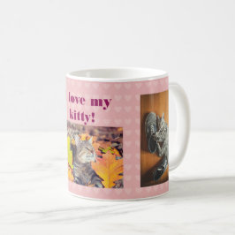 Jag älskar min kattunge Anpassade kattbilder Hjärt Kaffemugg