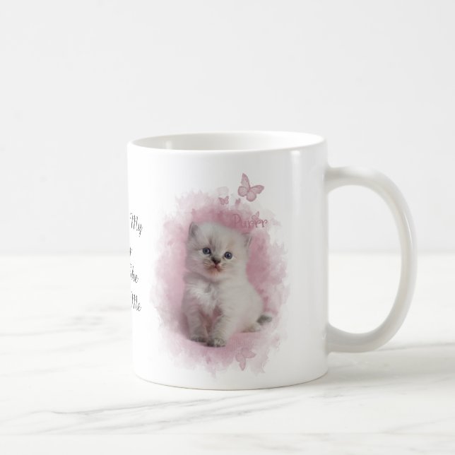 Jag älskar min kattunge, och hon älskar mig kaffemugg (Höger)
