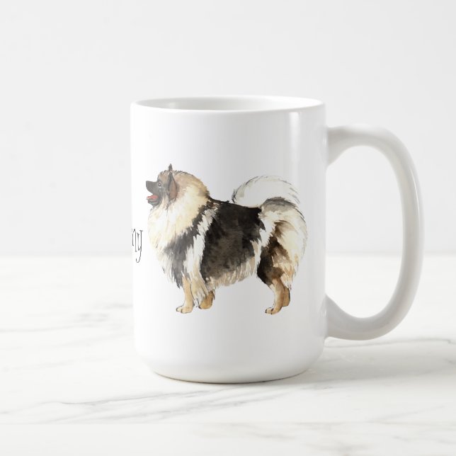 Jag älskar min Keeshond Kaffemugg (Höger)