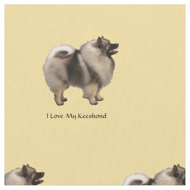 Jag älskar min Keeshond Tyg (Närbild)