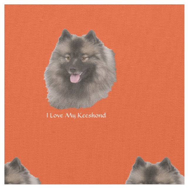 Jag älskar min Keeshond Tyg (Närbild)
