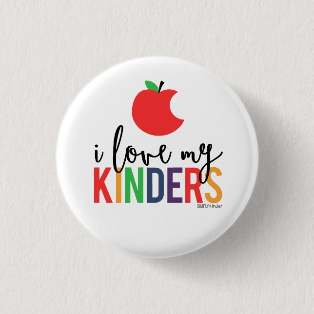 Jag älskar min Kinders - små Apple knäppas Knapp (Framsida)