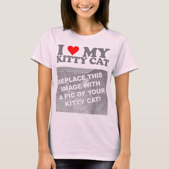 Jag älskar min Kitty Katt T Shirt (Framsida)