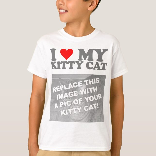 Jag älskar min Kitty Katt Tee Shirt (Framsida)