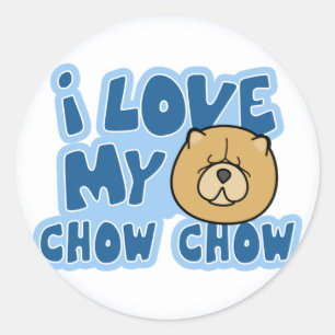 Jag älskar min klistermärkear för ChowChow Runt Klistermärke