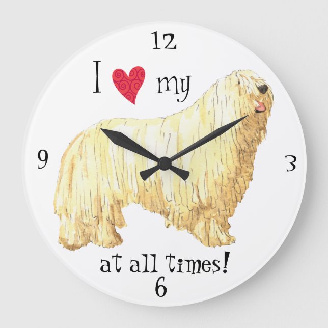 Jag älskar min Komondor Stor Klocka (Framsida)