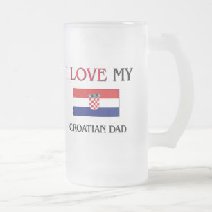 Jag älskar min kroatiska pappa frostat ölglas
