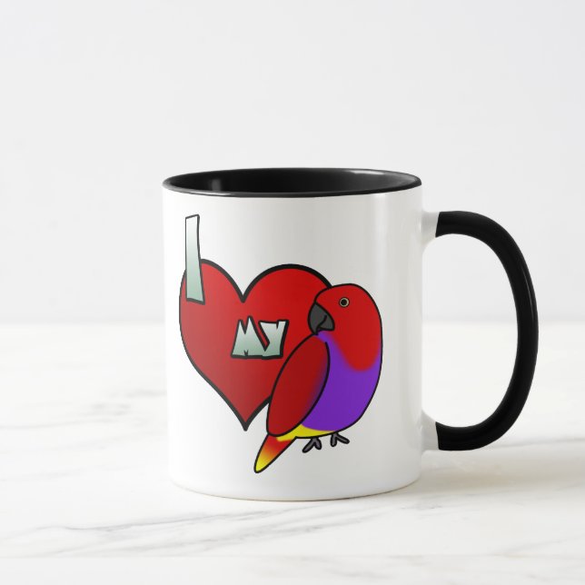 Jag älskar min kvinnliga Vosmaeri Eclectus mugg (Höger)
