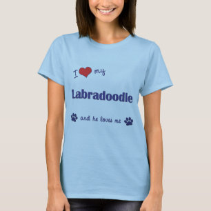 Jag älskar min Labradoodle (den Male hunden) Tee Shirt