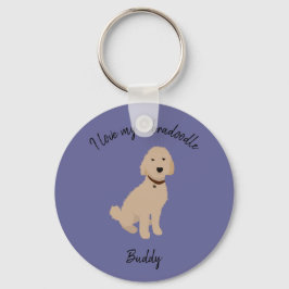 Jag älskar min Labradoodle-nyckelring Nyckelring