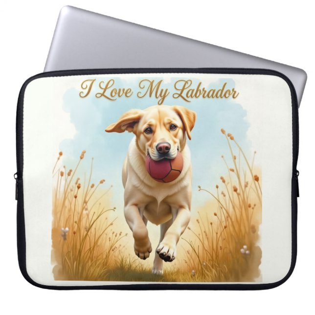 Jag älskar min labrador datorskydd laptop fodral (Framsidan)