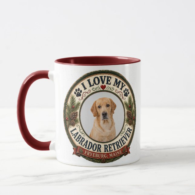Jag älskar min Labrador Retriever Personlig Husdju Mugg (Vänster)