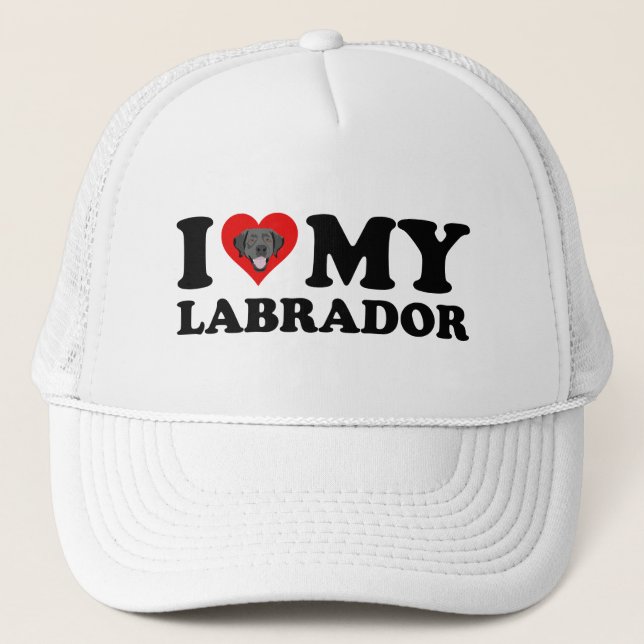 Jag älskar min labrador svart labrador keps (Framsida)