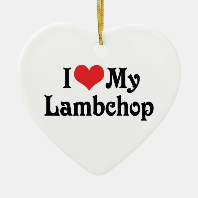 Jag älskar min Lambchop Julgransprydnad Keramik (Framsidan)