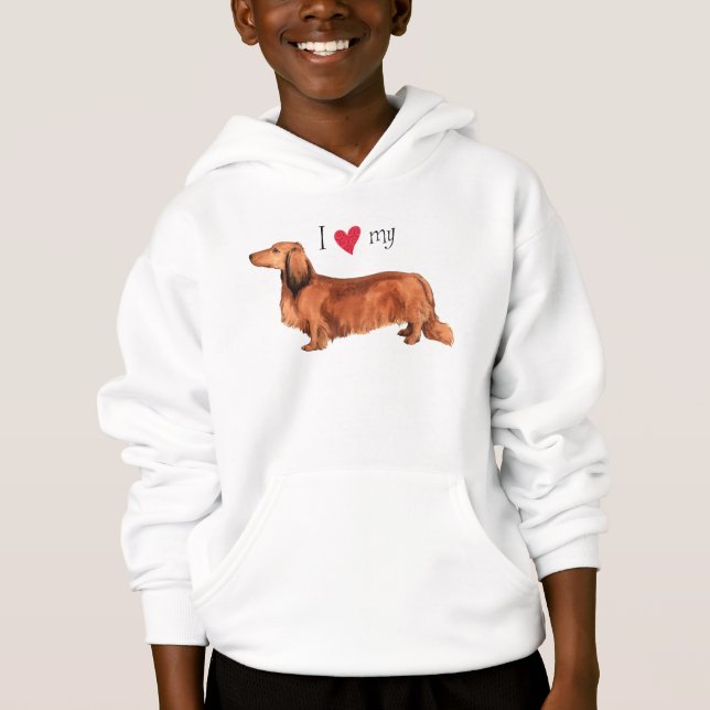 Jag älskar min långhåriga tax tee (Framsida)