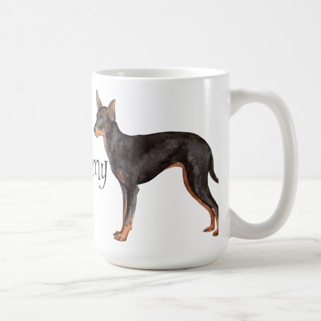 Jag älskar min leksakManchester Terrier Kaffemugg (Höger)