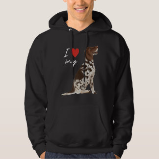 Jag älskar min lever- och vit engelsk pointer hund hoodie