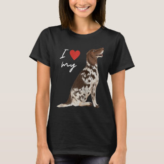 Jag älskar min lever & vit engelsk pointer hund Ra T Shirt