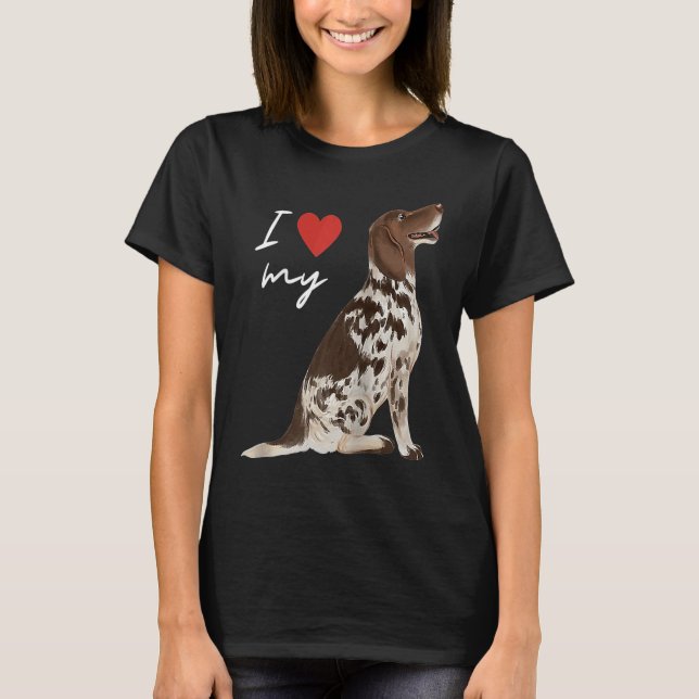 Jag älskar min lever & vit engelsk pointer hund Ra T Shirt (Framsida)