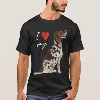 Jag älskar min lever & vit engelsk pointer hund Ra T Shirt