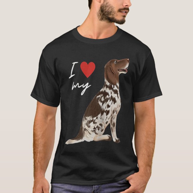 Jag älskar min lever & vit engelsk pointer hund Ra T Shirt (Framsida)