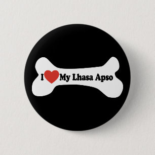 Jag älskar min Lhasa Apso - hundben Knapp