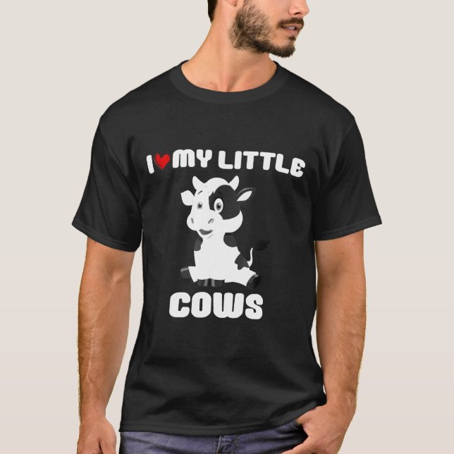 Jag älskar min lilla kor gårdfärd kor t-shirt (Framsida)
