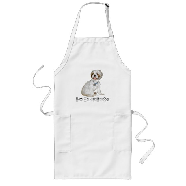 Jag älskar min lilla vita hund - Shih Tzu Långt Förkläde (Framsidan)