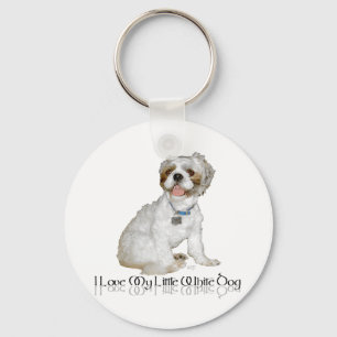 Jag älskar min lilla vita hund - Shih Tzu Nyckelring