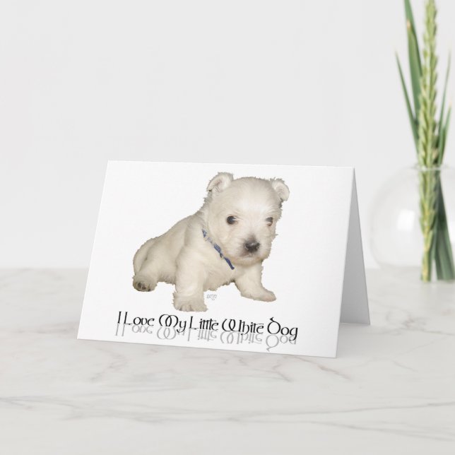 Jag älskar min lilla vita hund - Westie-valp Kort (Framsida)