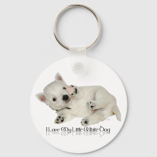 Jag älskar min lilla vita hund - Westie-valp Nyckelring