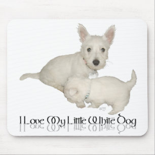 Jag älskar min lilla vita hund - Westie-valpar! Musmatta