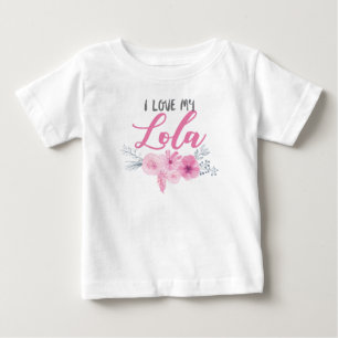 Jag älskar min Lola rosabukett T Shirt