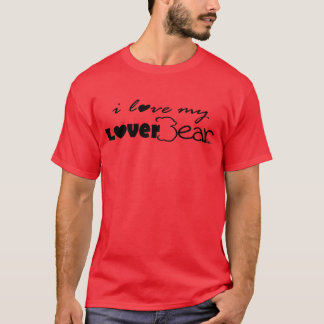jag älskar min LoverBear--svart på rött Tee Shirt