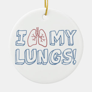 Jag älskar min Lungs Julgransprydnad Keramik
