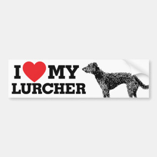 Jag älskar min Lurcher Bildekal
