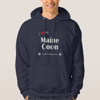 Jag älskar min Maine Coon (den Male katten) Hoodie