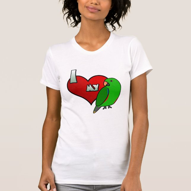 Jag älskar min Male Vosmaeri Eclectus TShirt T Shirt (Framsida)