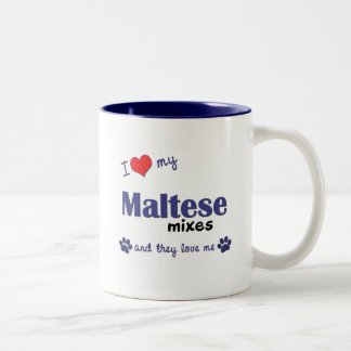 Jag älskar min maltesiska blandningar (åtskilliga Två-Tonad mugg