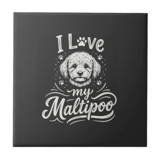 Jag älskar min Maltipoo hundälskare Kakelplatta