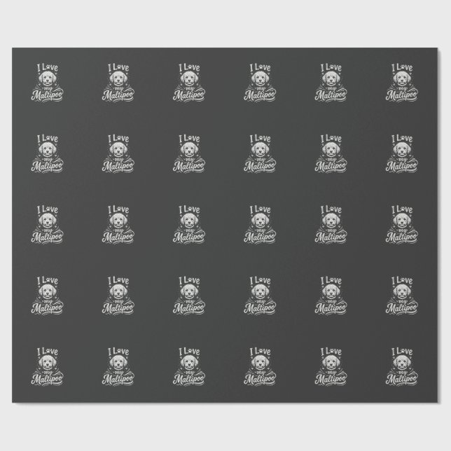 Jag älskar min Maltipoo hundälskare Presentpapper (Platt)